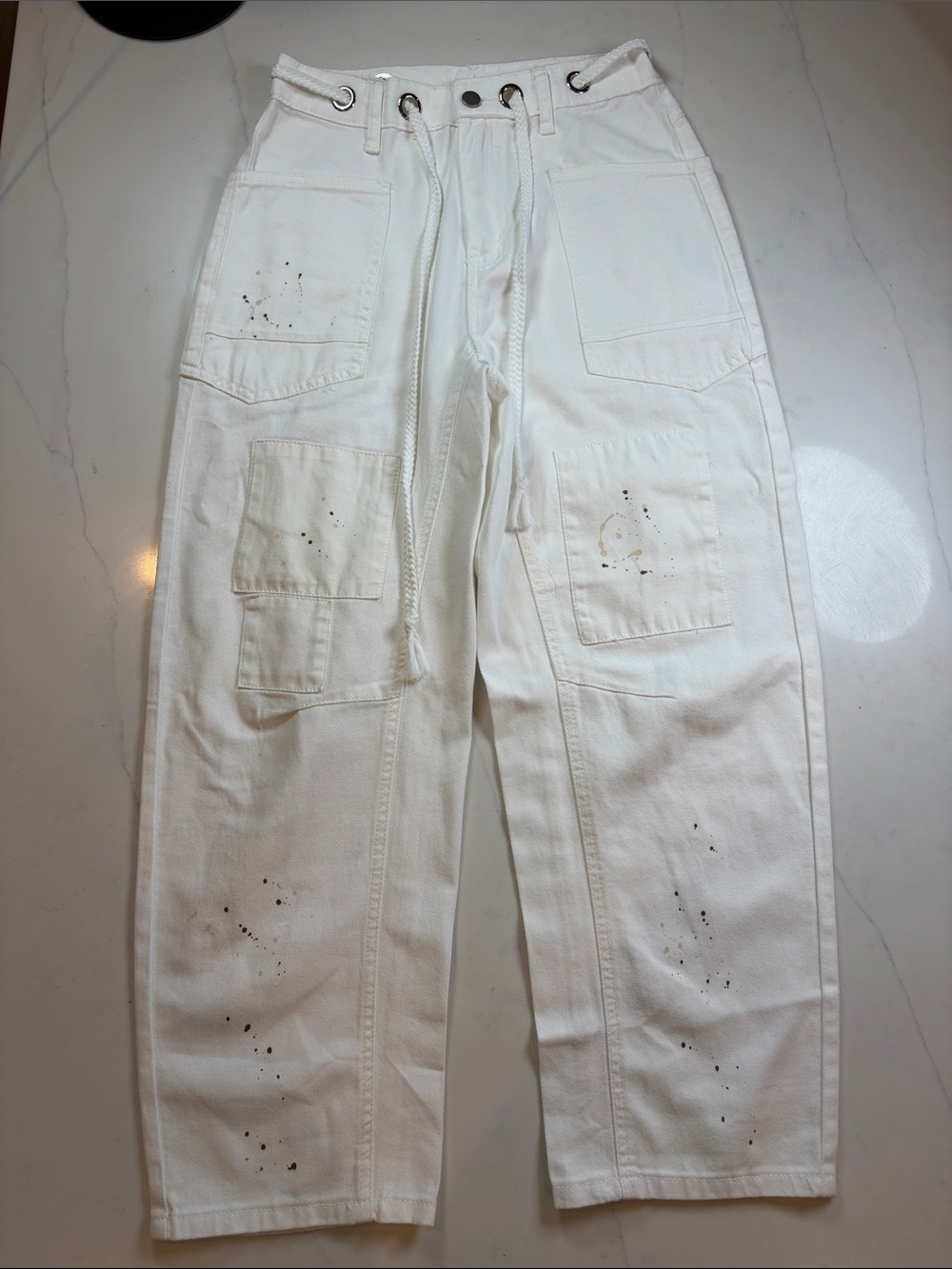 White patchwork Jeans